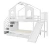 Lit superposé enfant 90 × 200 cm, lit cabane avec toboggan, Voir les images du produit 12