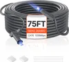 A coiled gray ethernet cable with blue light effects around the connectors, on a white and light gray background. Náhled obrázku produktu