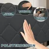 TRMLBE Tmavě šedá moderní čalouněná postel do ložnice, Náhled obrázku produktu 5