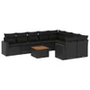 Design 10-tlg. Garten-Sofagarnitur mit Kissen Schwarz Poly Produktbild-Vorschau 2