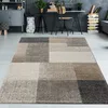 Tapis moderne à motifs carrés, gris-beige, dimensions : 160 Voir les images du produit 1