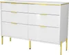 STILVORA Sideboard mit 6 Schubladen in Weiß und Gold, Produktbild-Vorschau 8