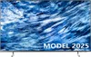 A television screen displaying a blue abstract image with the text "MODEL 2025" overlaid. Produktbild-Vorschau
