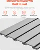 Close-up view of gray PVC panels with text overlay describing features. Náhled obrázku produktu