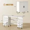 HOMCOM Klappbarer Nähtisch mit 2 Magnettüren und 4 Boxen, Produktbild-Vorschau 3