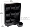 Organizer na torebki herbaty - 11 szuflad - czarny - 26 x 8 Podgląd zdjęcia produktu 3