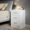 Casaria Table de nuit Blanc 3 tiroirs 54x39x28cm table de Voir les images du produit 4
