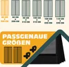 A marketing image showing different sizes of insect screens and a close-up of the product. Produktbild-Vorschau