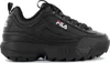 A black Fila sneaker shown from the side. Voir les images du produit