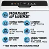 Diagram showing different wash programs and their durations for a dishwasher. Produktbild-Vorschau