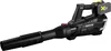 A black and gray cordless leaf blower with a yellow battery pack is shown against a white background. Produktbild-Vorschau