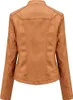 ASKSA Damen Kunstlederjacke Kunstleder Casual Slim Produktbild-Vorschau 3