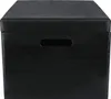 A black wooden storage box with a handle cutout on the front. Produktbild-Vorschau