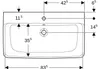 Geberit Renova Plan, lavabo, 85x48 cm, 1 trou pour robinet, Voir les images du produit 5