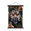 MuchoWow® Textilposter Tiger - Brüllen - Blume 120x180 cm Produktbild-Vorschau 1