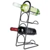 A black metal wine rack holding two wine bottles, one white and one red, against a white background. Anteprima dell’immagine prodotto