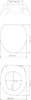 Technical drawings of a toilet seat with dimensions. Produktbild-Vorschau