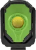 A close-up, front-facing view of a green and black LED work light with a yellow light source. Produktbild-Vorschau