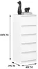 VBChome Comò con 5 cassetti 40 x 39 x 105 cm Bianco Comò Anteprima dell’immagine prodotto 3