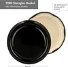 A black jar lid with a cream-colored inner seal is shown against a white background. Text labels provide product information. Podgląd zdjęcia produktu