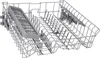 A dishwasher basket is shown from a diagonal angle. Produktbild-Vorschau