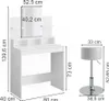 Stół o jamierze Vicco Ania Biały 80 cm z lustrem i Podgląd zdjęcia produktu 3