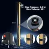 A product image of a solar shower with callouts and measurements. Produktbild-Vorschau