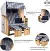 Strandkorb Ostsee 2-Sitzer 120cm breit in Weiß Beige Blau Produktbild-Vorschau 6