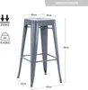 Duhome Barhocker Eisen Barstühle 4er Set, Sitzhöhe 76cm Produktbild-Vorschau 7