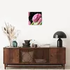 Wanduhr - Quadrat - Glasuhr - Tulpe Blumen Tau - 30x30cm - Produktbild-Vorschau 7