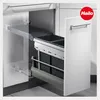 A built-in kitchen waste bin system with two compartments, partially pulled out from a cabinet. Produktbild-Vorschau