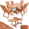 CASARIA® Gartenmöbel Set Holz 6 Stühle mit Tisch Wetterfest Produktbild-Vorschau 1