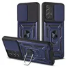 Multiple views of a blue phone case with a sliding camera cover and a ring stand. Produktbild-Vorschau