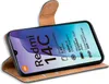 A smartphone in a flip case, displaying product specifications on its screen. Produktbild-Vorschau