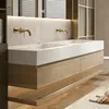Badmöbel-Set mit Sinterstein-Doppelwaschbecken, verdecktem Produktbild-Vorschau 4