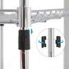 Close-up of a shelf unit pole with an instruction on how to attach a clip. Voir les images du produit