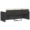 Möbel Gartensofa mit Kissen 3-Sitzer Schwarz Poly Rattan - Produktbild-Vorschau 6