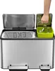 EcoCasa Step Bin 30+15 Liter, EKO Edelstahl gebürstet Eko 31718269 Anteprima dell’immagine prodotto