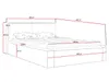 A line drawing of a bed with dimensions indicated by red lines and text. Produktbild-Vorschau