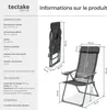 4 chaises de jardin pliantes en aluminium avec appui-tête - Voir les images du produit 6