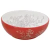 vidaXL Aufsatzwaschbecken Weiß und Rot Rund Ø41x14 cm Produktbild-Vorschau 3