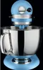 A blue KitchenAid stand mixer against a black background. Podgląd zdjęcia produktu