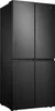 A black Hisense refrigerator with four doors. Produktbild-Vorschau