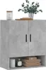 A concrete-effect wall cabinet with two doors and an open shelf below, decorated with a vase of greenery, a jar, and some folded towels. Produktbild-Vorschau