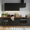 Küchenzeile 200 cm Schwarz Matt - mit brauner Arbeitsplatte Produktbild-Vorschau 5