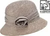 Seeberger eleganter Strohhut-Glocke mit Blume & UV-Schutz 80 in beige