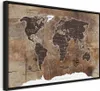 Italienischer Leinwand Leinwandbild - World Map: Wooden Produktbild-Vorschau 1