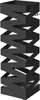 A black metal umbrella stand with a zig-zag design and a water collection tray at the bottom. Anteprima dell’immagine prodotto