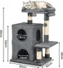 lionto Kratzbaum für Katzen 80 cm, mit 2 Höhlen, Liegebett Produktbild-Vorschau 5