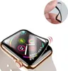 A screen protector is shown being applied to an Apple Watch. Produktbild-Vorschau
